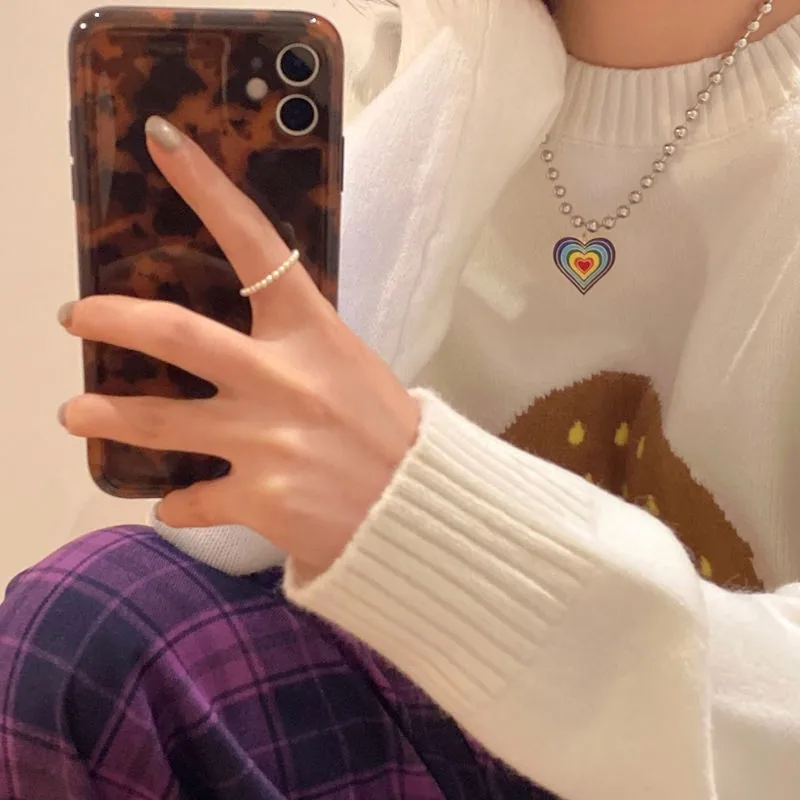   Cuentas con forma de corazón, Hip Hop, Nelace para niñas, escuela, Campus, lindo, dulce, accesorios de joyería transfronteriza