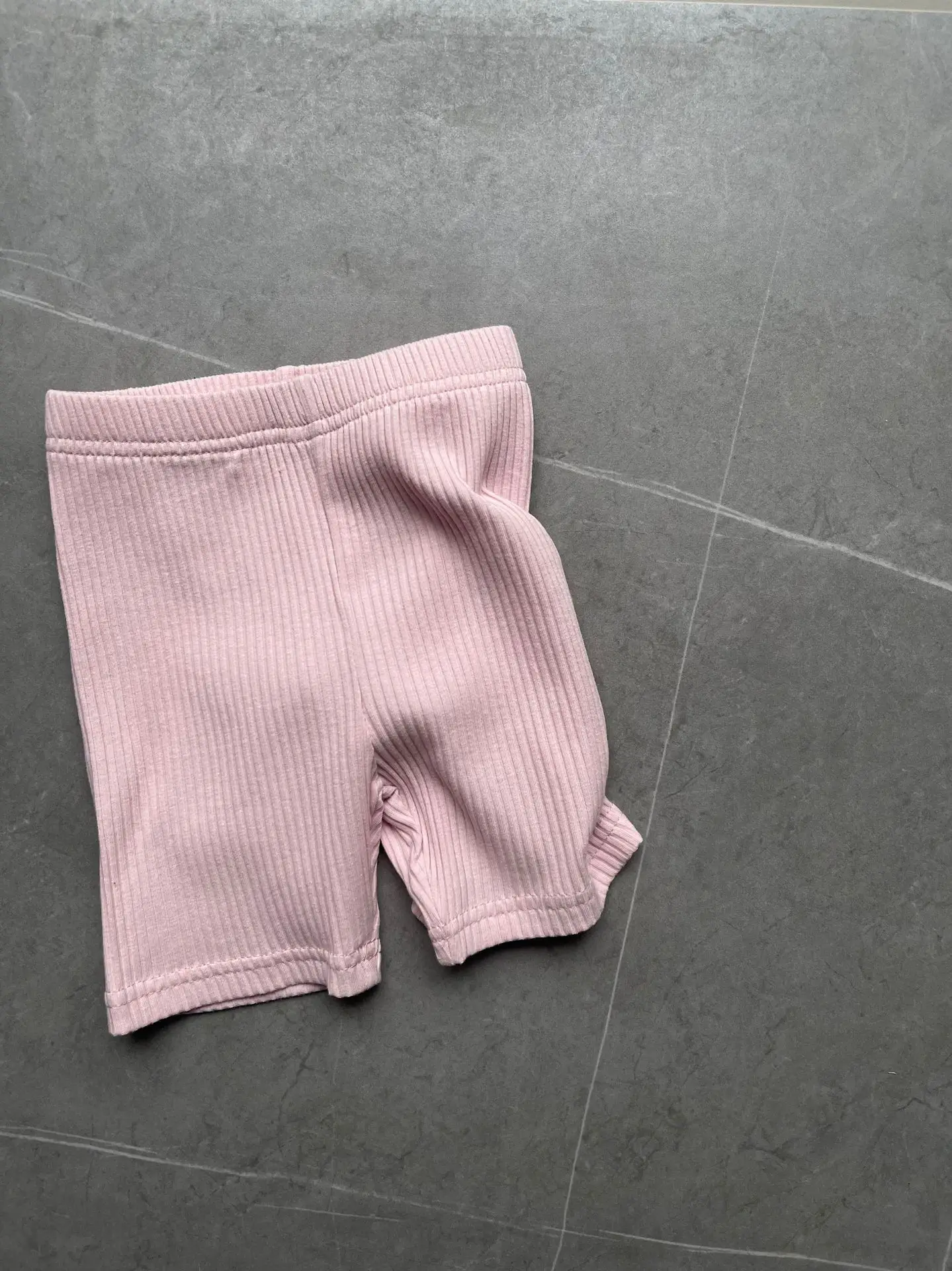 2025 Summer New Baby Girl Solid Ribbed Leggings Cotton Infant Toddler Casual Shorts Versatile Children Girls Elastic Tight Pants