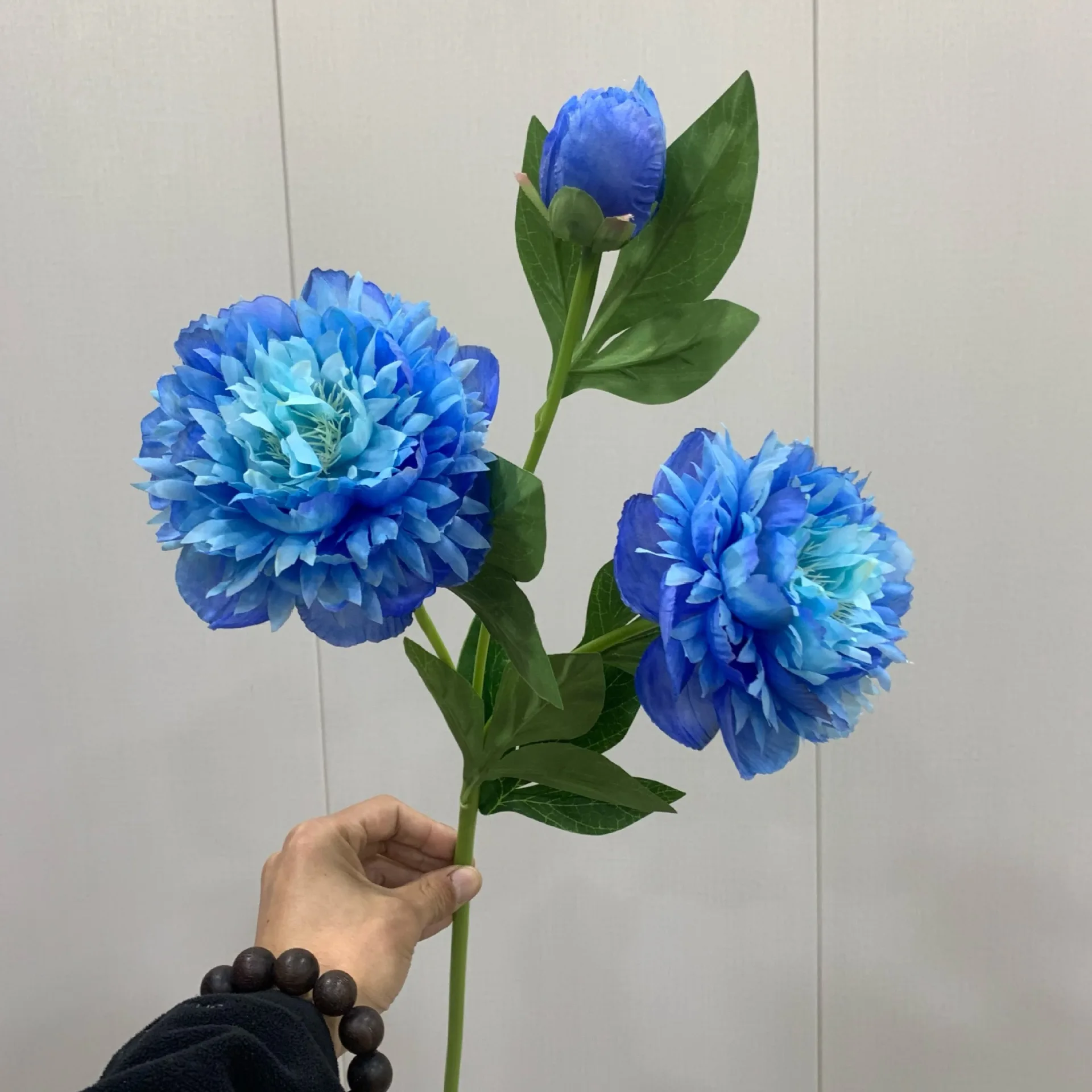 Lifelike 3 Head Peony long branch Silk artificial flowers home party wedding decoration flores bedroom fleurs artificielles