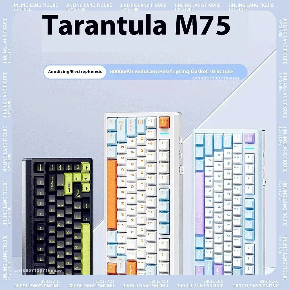 Imagem -02 - Teclado Mecânico Liga de Alumínio Teclado sem Fio Rgb Hot Swap Ergonômico Gamer Acessórios Modos Presentes Aula-m75