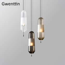 Nowoczesny szklany wisiorek światła wiszące lampy do jadalni sypialnia oprawy oświetlenia Led Loft w stylu nordyckim przemysłowe Home Decor Luminarias