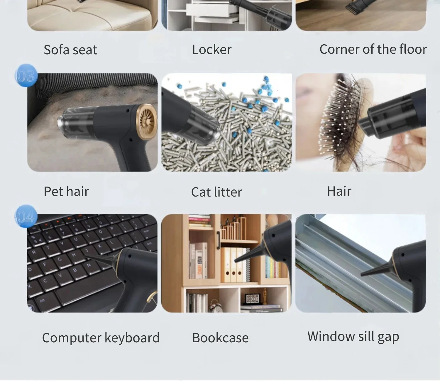 CENRR 980000PA Mini Car Vacuum Cleaner Strong Scution Powerful Wireless Car Cleaner HandHeld Air Gun Portable Vacuum Cleaner