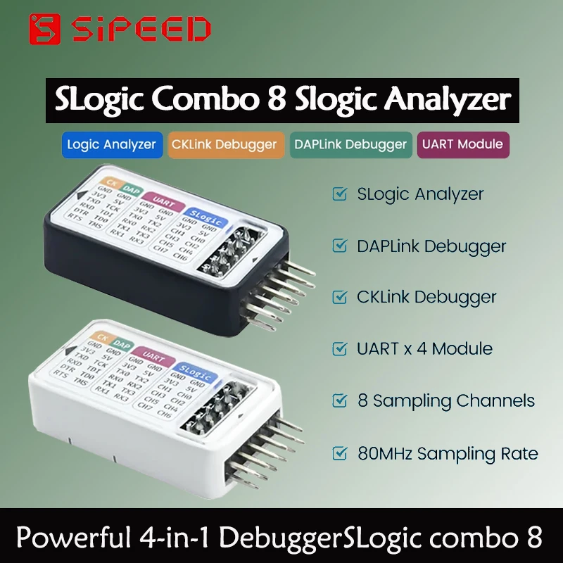 

Sipeed SLogic Combo 8 Анализатор слоганов cKlink DAplink Отладчик Модуль UART Мощный отладчик 4 в 1 DAPLink Инструмент для отладки CKLink
