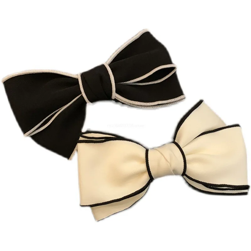 Imitação bowknot grampos de cabelo para mulheres, cabeça superior hairpin, presilhas rabo de cavalo, arcos elegantes, monocromático Headwear, acessórios