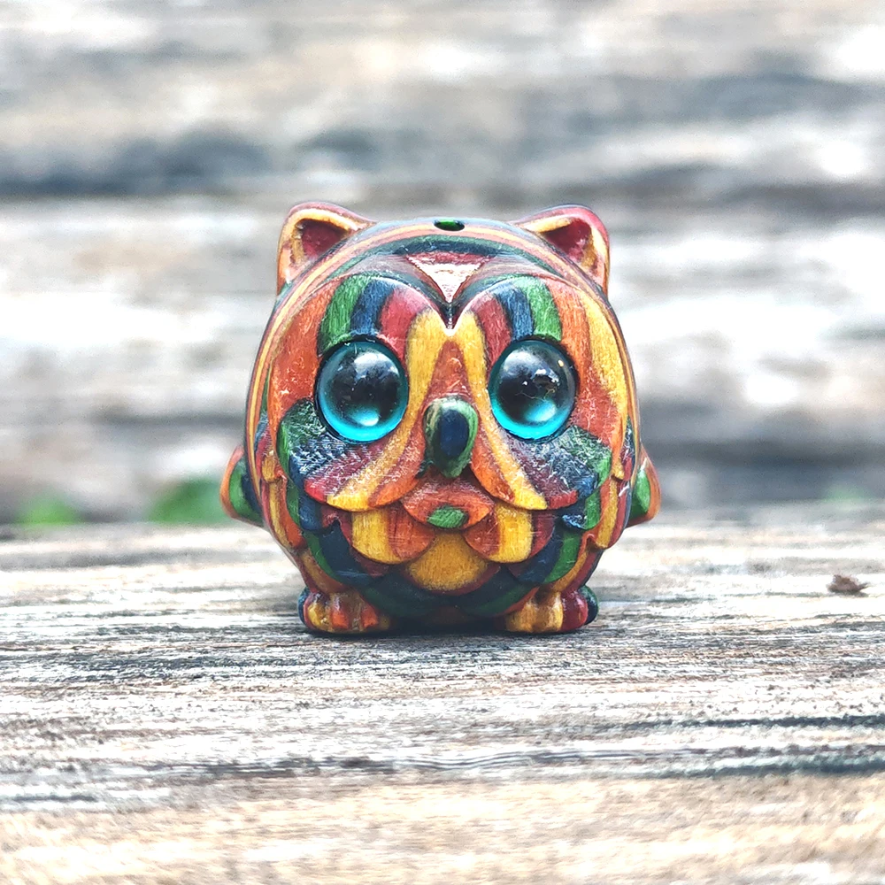 Wooden Owl Ornament, Hand-Carved, Animal Style, Suitable for Creative Desktop Decorations, Christmas Gifts, Home Decor, Fireplace, Living Room, Office, Birthday Gifts, New Year Gifts