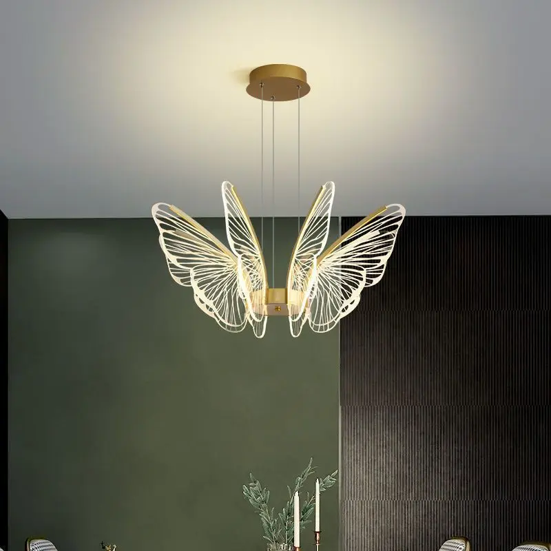 Imagem -02 - Modern Minimalist Acrylic Butterfly Chandelier Lâmpada Pingente Animal para Quarto Sala de Jantar Quarto de Criança