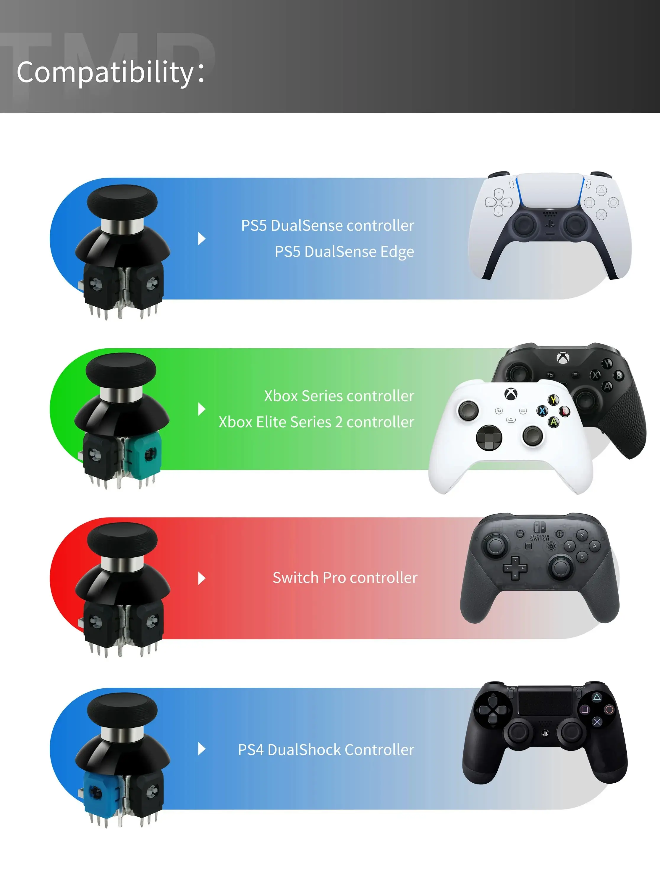 GuliKit 720 °   Joystick TMR z regulacją napięcia do kontrolera PS4 PS5, stick NS55 do Switch Pro, akcesoria do gier Xbox Series — zdjęcie produktu 7