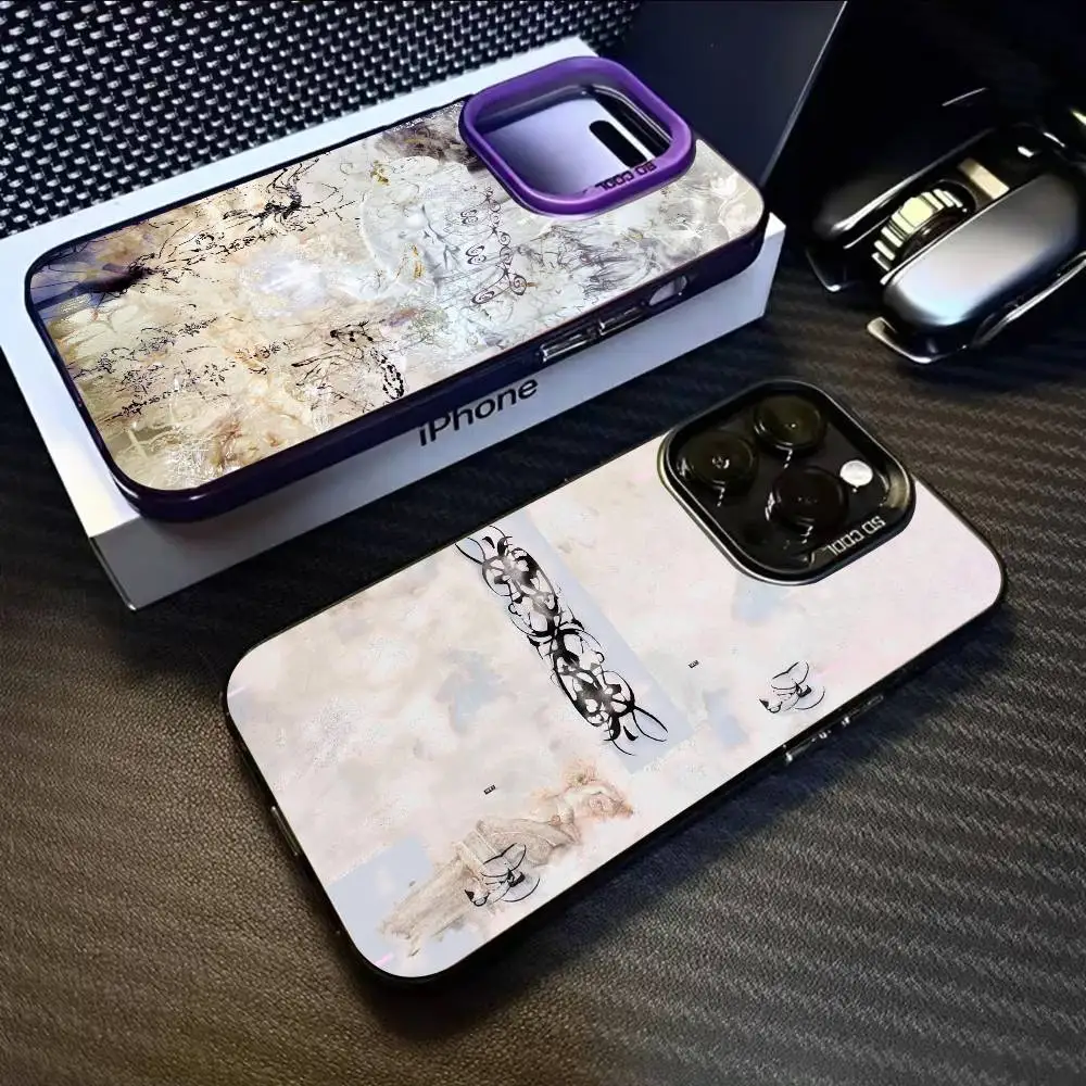 INS اللون ريترو تقديم الفن جراب هاتف آيفون 17 16 15 14 13 12 11 برو ماكس الهواء متعدد الألوان ماتي ليزر أورورا فوندا #4