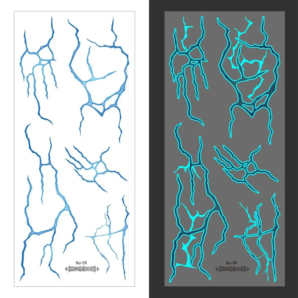2025 ليلة ضوء فتاة مجموعة نمط الوشم ملصق خلية ملصقات محاكاة سفينة الوشم مضيئة ملصق الدم C8D5