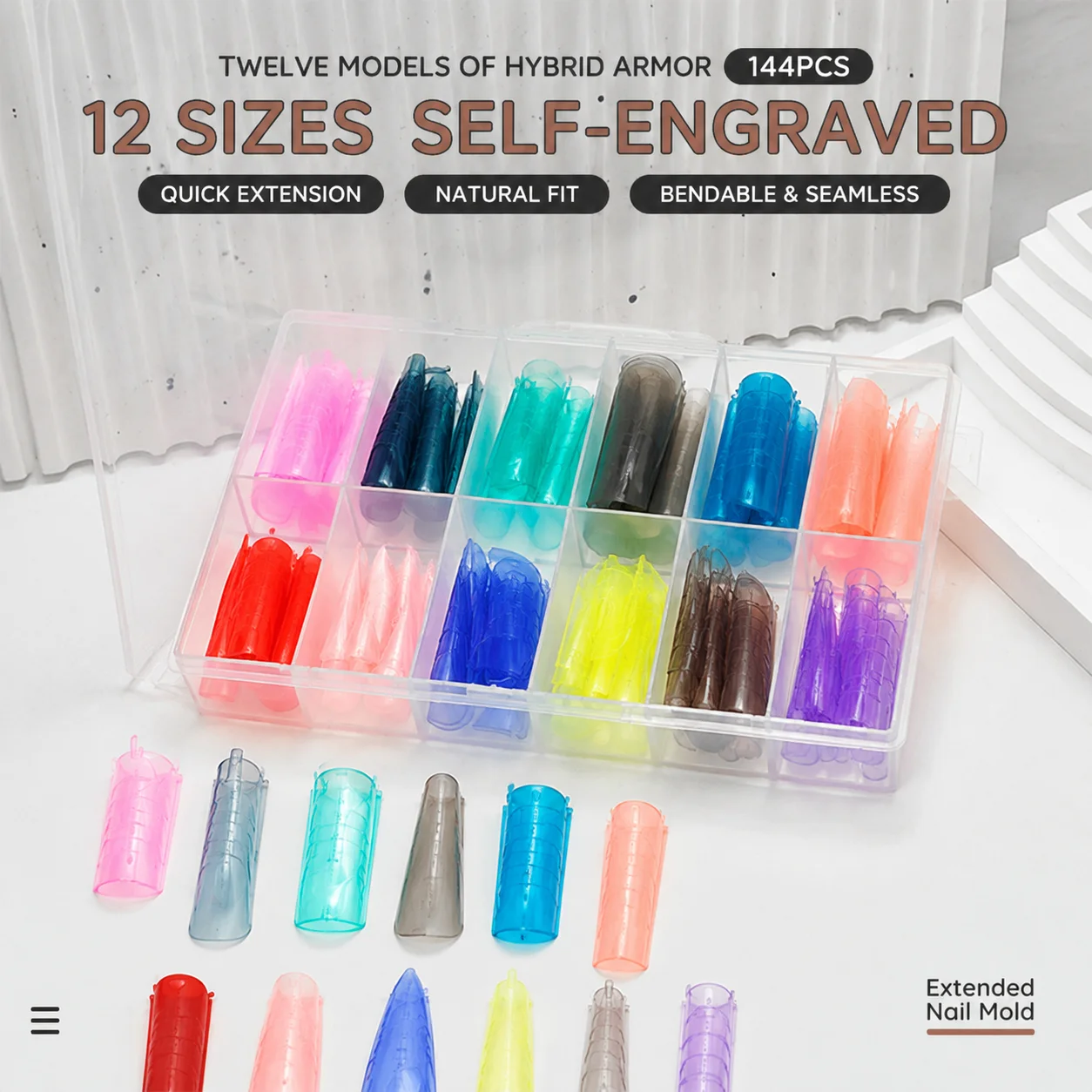 144個入り アクリル製ネイルフォーム ポリジェルエクステン - Nail Extension Form のレビューと価格