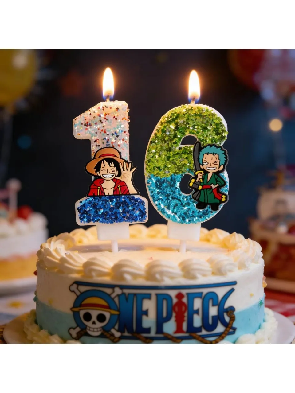 Beliebte One Piece Themen-Kerze Nummer 0-9 Luffy-Kerze Kuchendekoration Geburtstagsparty für Kinder Babyparty Spielzeug Geschenke