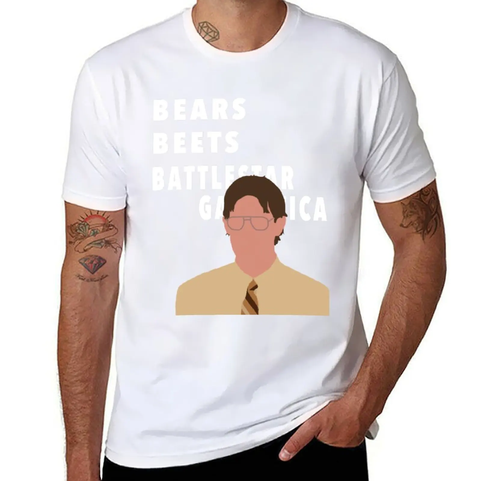 

Футболка Bears, Beets, Battlestar Galactica, мужские футболки, хлопковые футболки, мужская футболка из 100% хлопка
