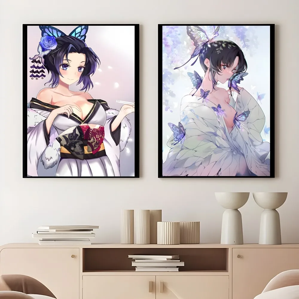 K-Kochou Shinobu Sexy Poster Sticky Wall Art Printing Waterproof Home Living Bed Room Bar Aesthetic Decor