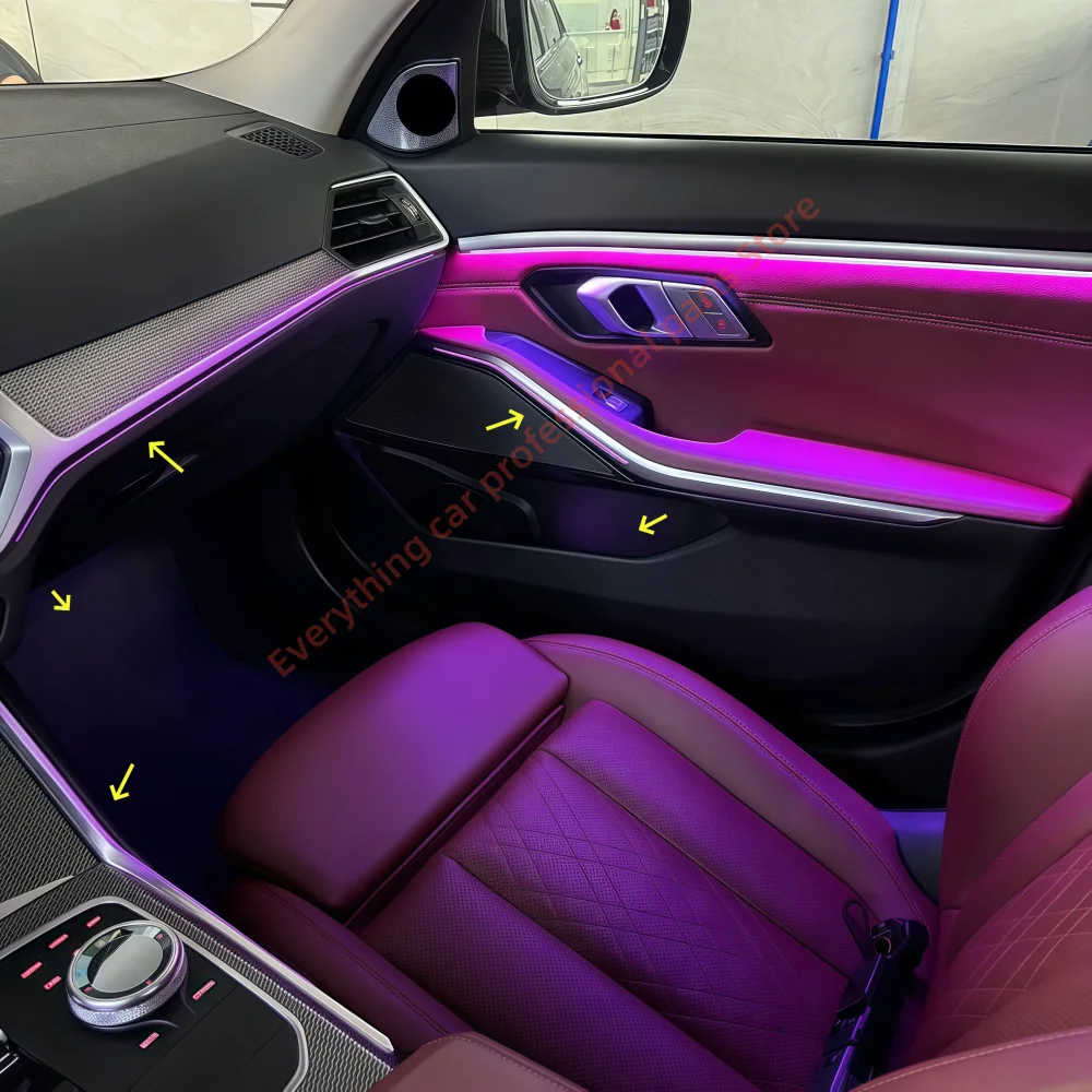 Car 11-color LED Ambient light for BMW 3 Series G20 G21 Door light guide trim Interior light modification Original screen contro
