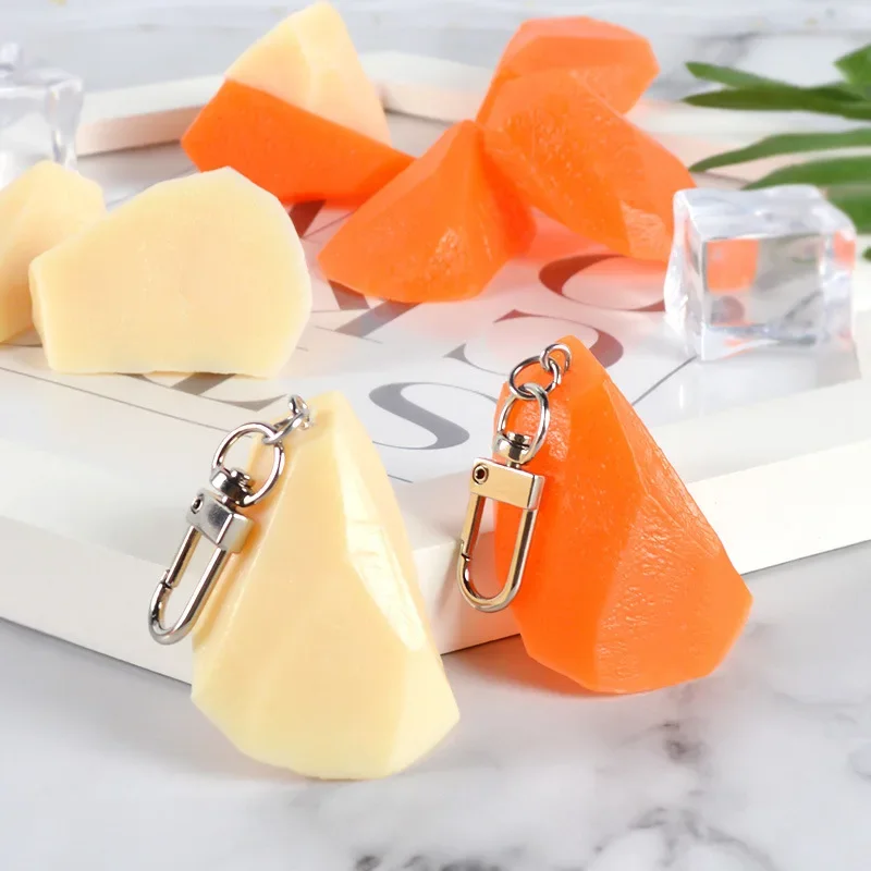 New PVC Potato Block Keychain Creative Simulation Vegetable Carrot Block Model Bag Pendant Fun Food Play Kitchen Decoration Gift