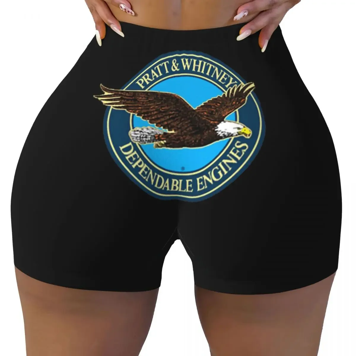 Custom Pratt & Whitney Logo Dependable Engines Women Gym Workout Running Shorts Athletic Volleyball Biker Yoga Shorts