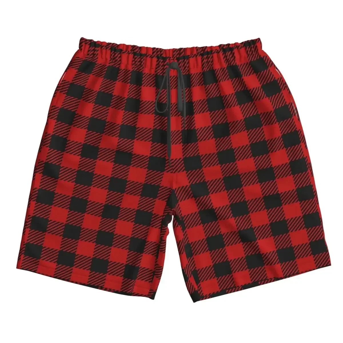 Red And Black Seamless Pattern Trunks Beach Board Shorts Casual Quick Dry Swim Summer Men Pants