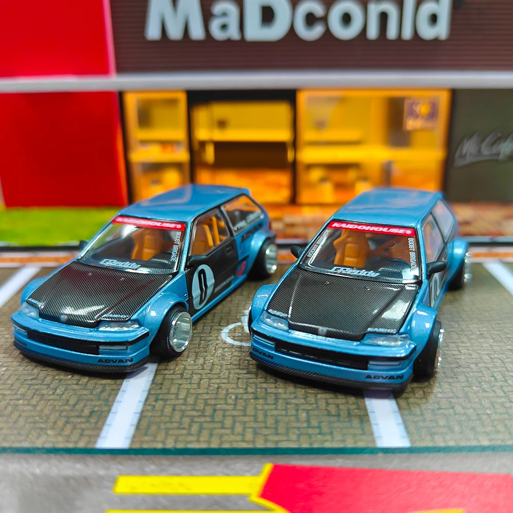

2Pcs Kaido House x Mini GT Civic (EF) Roulette V1 Light Blue #179 1/64（No box）