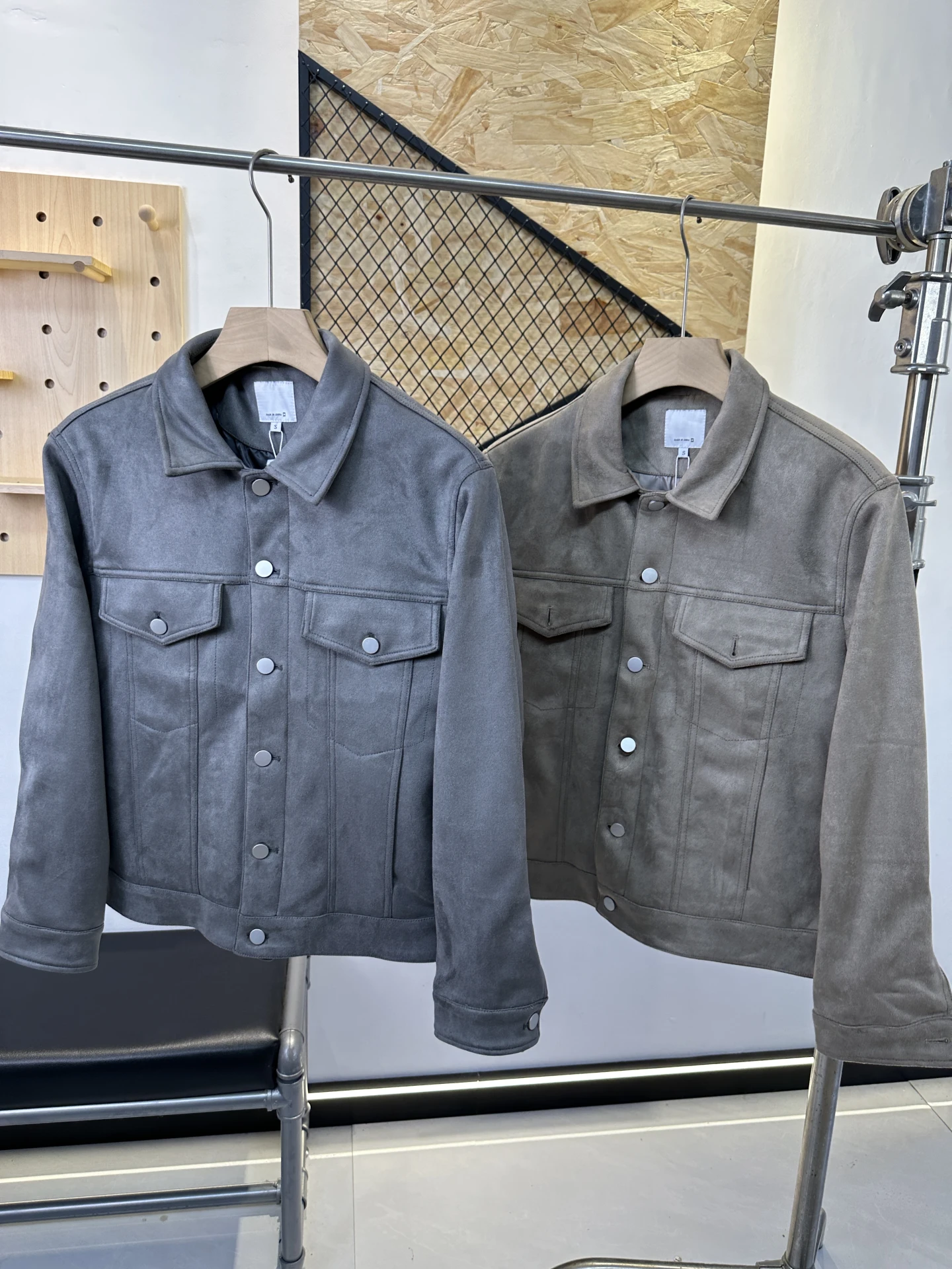 

High-End Suede Men's Casual Jaet Slim Fit Lightweight Autumn Flip-Collar Trendy Gentleman Wear Resistant Long Sve Coat