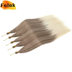 Bone Straight Crotchet Braids Hair Extensions 3Pcs Synthetic Ariel Straight Pony Hair Bundles 30 Inch Ombre Blonde Braiding Hair