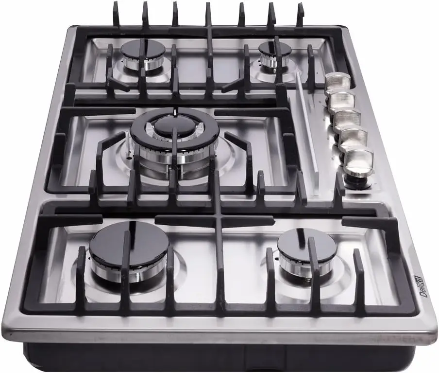 Cooktop Dual Fuel Sealed 5 Burners Stainless Steel  Cooktop Drop-In Hob DK258-A01 Gas Cooker