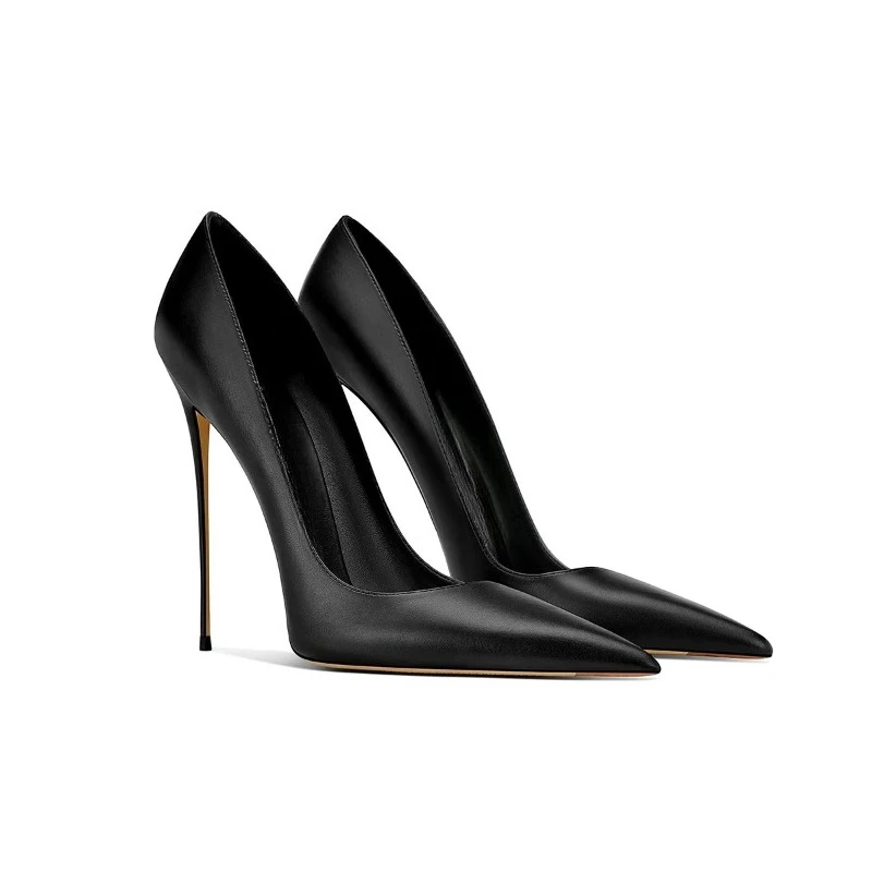 New sexy temperament pointed thin heel black cut men's high-end versatile high-heeled shoes for women's singles