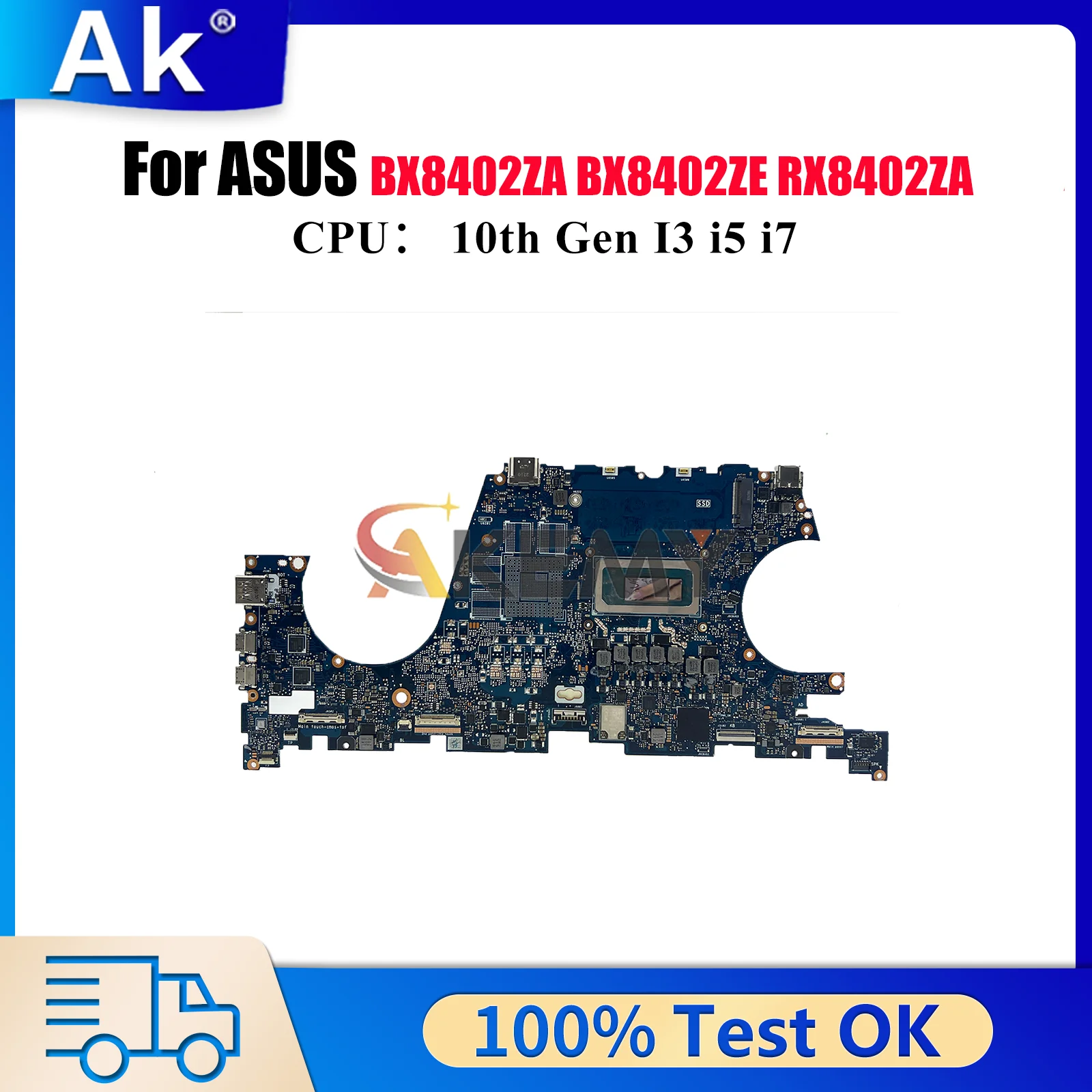 

UX8402ZA Laptop Motherboard For ASUS UX840ZE UX840ZA BX8402ZA UX840ZC RX8402ZA UX8402 BX8402ZE Mainboard With 10th Gen I3 i5 i7