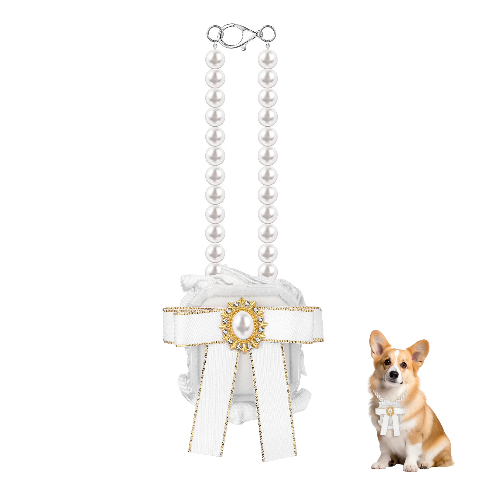 

Pet Dog Wedding Ring Box Soft Cushioned Interior Elegant Jewelry Storage Case for Wedding Engagement Proposal Ring Holder