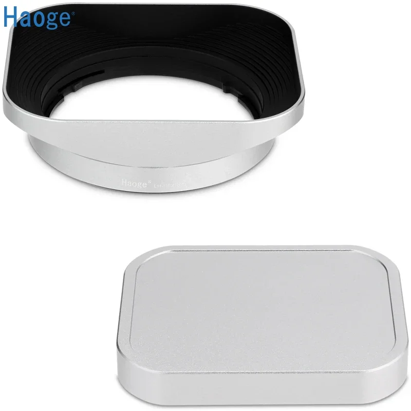 

Haoge Metal Square Lens Hood With Metal Cap for Fujifilm Fuji GFX 100RF grx100rf Camera Accessories Silver LH-GFXRFS