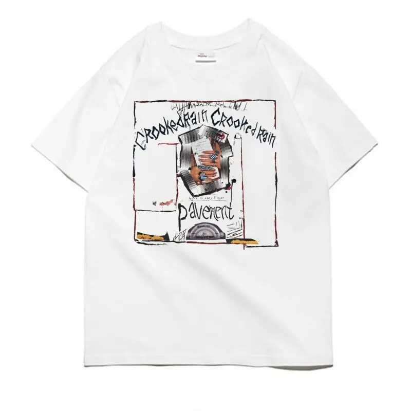 Digital Independent Rock Pavement Sidewalk Band Print T-Shirt - Heavyweight and Loose Fit