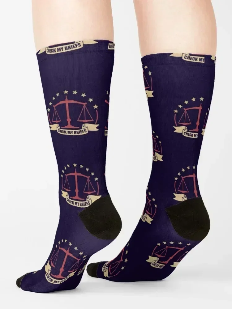 Lawyer Legal Check My Briefs Socks cool funny gifts custom cartoon Socks Men's Women's