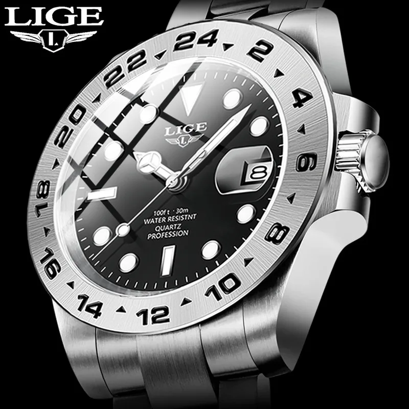 LIGE Bestseller Herrenuhren Sportliche Männeruhren Top-Marke Luxus Militär Wasserdicht Vollstahl Quarzuhr Herren Relogio Masculino