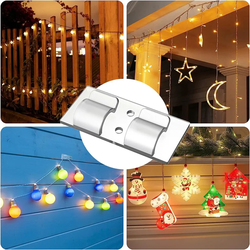 Upgraded 50PCS Hooks for Outdoor String Light Clips,UV-Resistant,Durable Clips