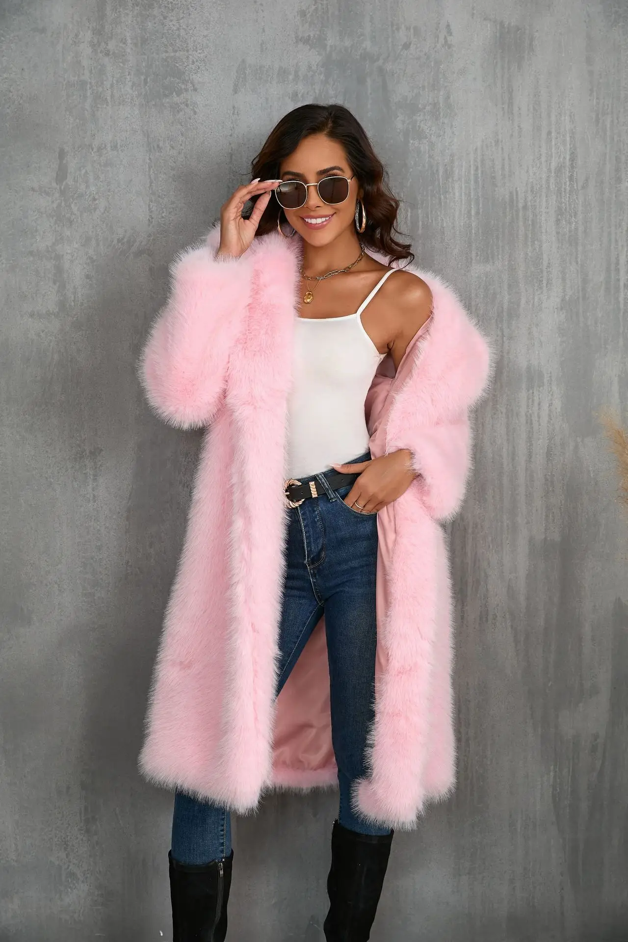 Fur & Faux Fur Coat Lapel Imitation Of Fox Fur Coat 2025 New Winter Women Fur Coat Fashion Temperament Warm Women Fur Coat H217