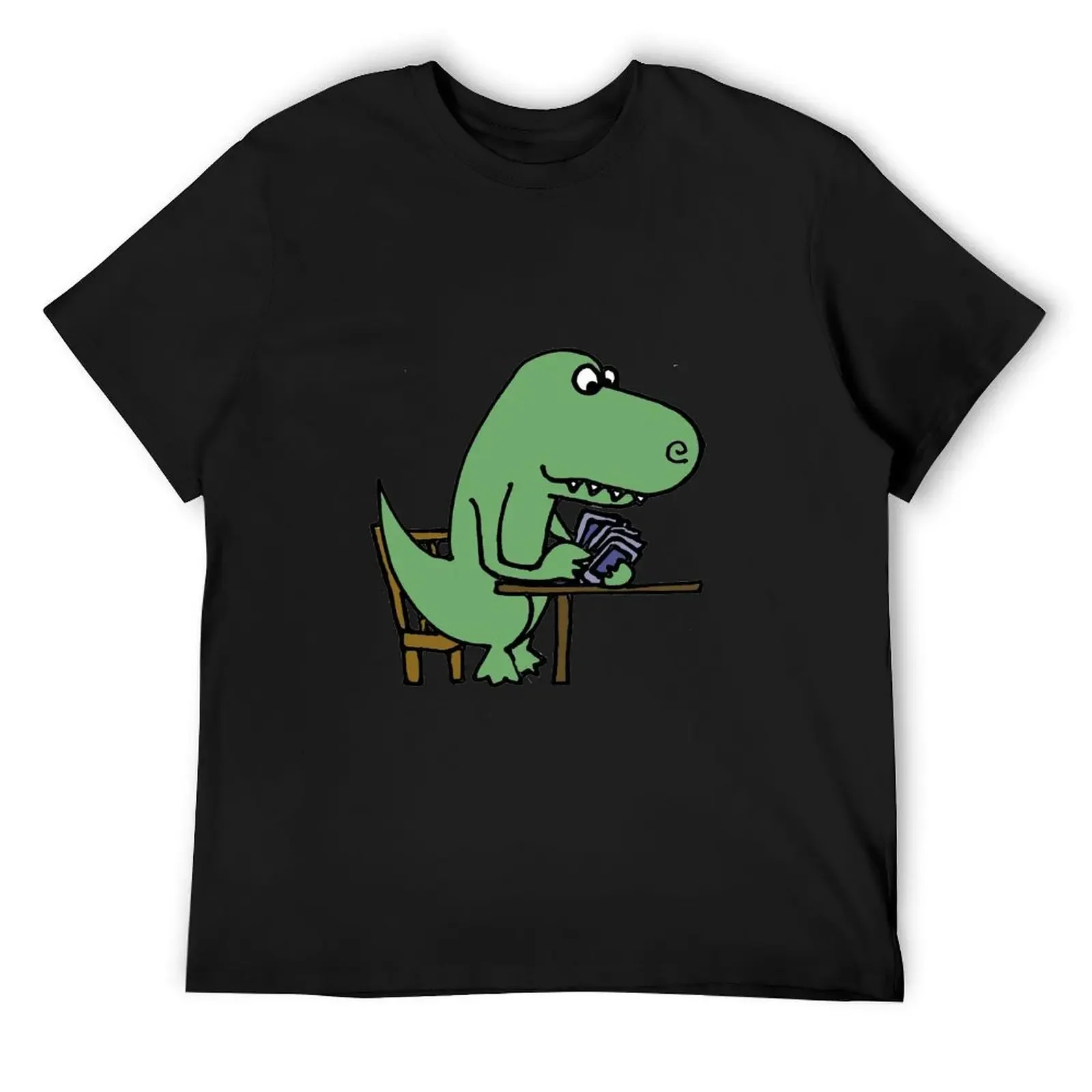 Funny T-Rex Dinosaur Playing Cards T-Shirt oversized hippie clothes graphics oversized graphic tee shirts men