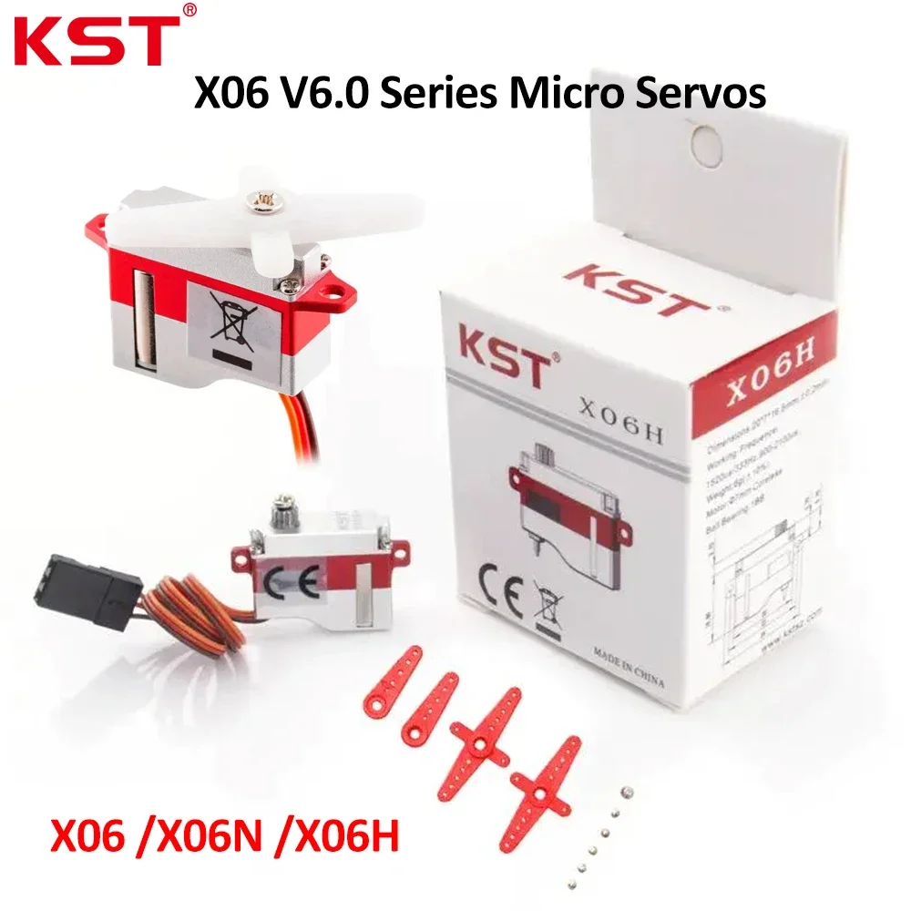 UniFlyKST X06 X06H X06N V6.0 Series Micro Servos 1.8kg Torque HV Micro Digital Metal Gear Glider Servo Motor For F3K /F5K RC Gli