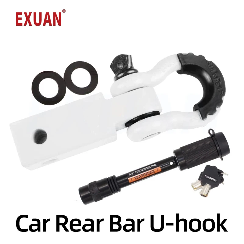 Off-road Modification Trailer Hook Tank Manganese Steel Square Mouth Trailer Auto Hook Trailer Arm Car Rear Bumper U-shaped Hook