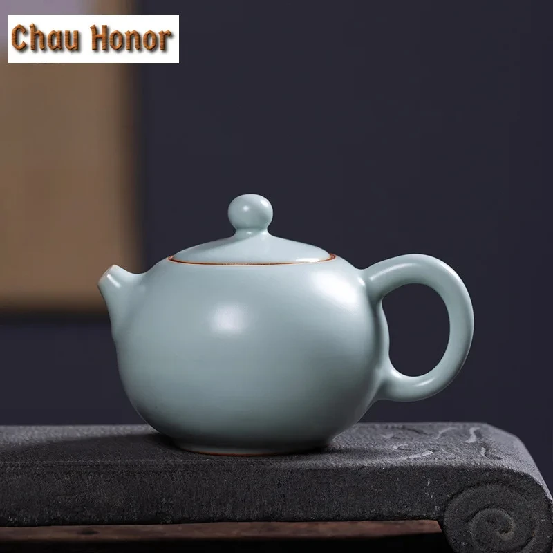 

280 мл высококачественный чайник с ледяной трещиной и глазурью Ru Kiln Xishi, чайник ручной работы для заварки чая, чайник с фильтром, коллекция посуды для напитков