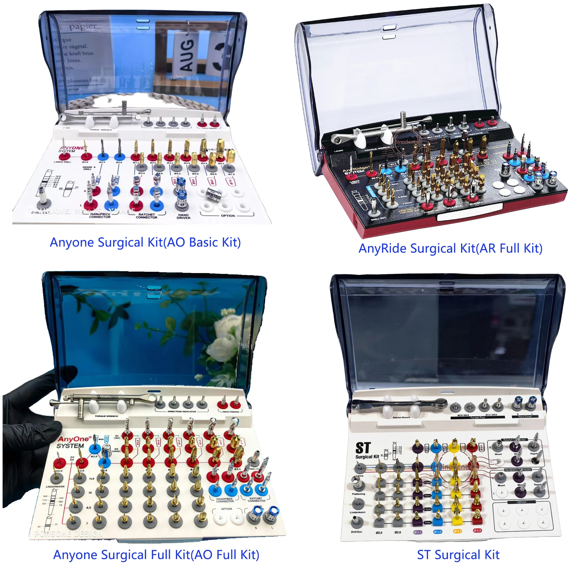 Dental Implant Surgical Tools Kit Anyone Surgery AO Anyridge Surgery Kit ST Surgcal Kit for Anyone Anyridge Implant Surgery Used