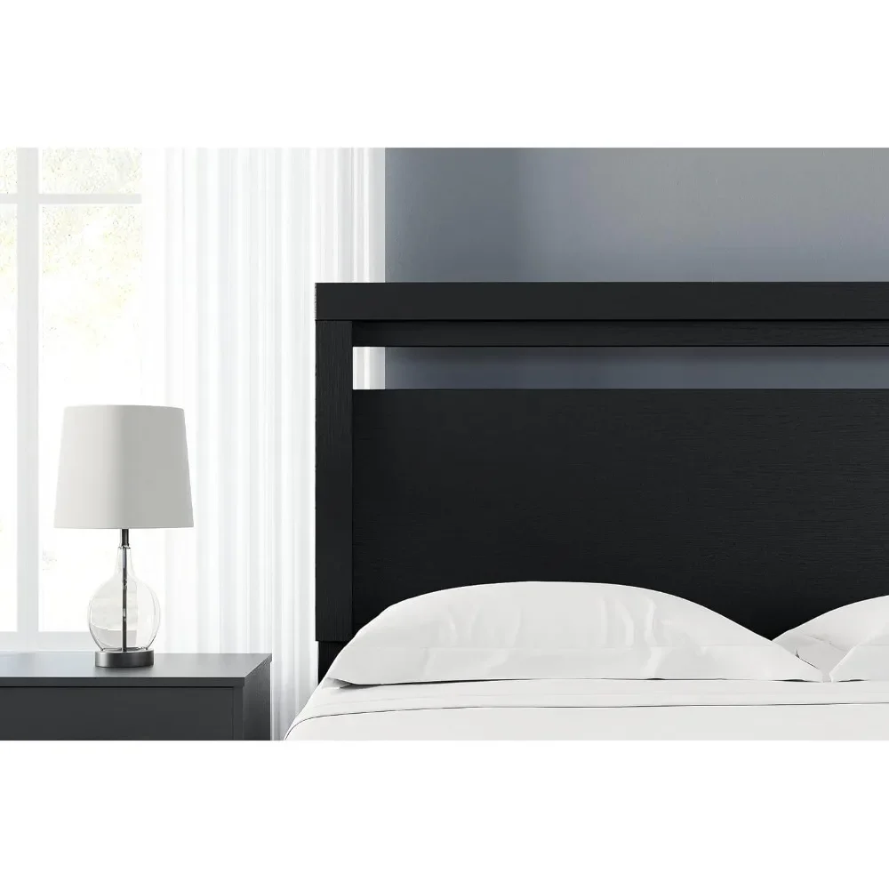 

Headboard, modern transition large bed frame headboard, black, household wooden headboard