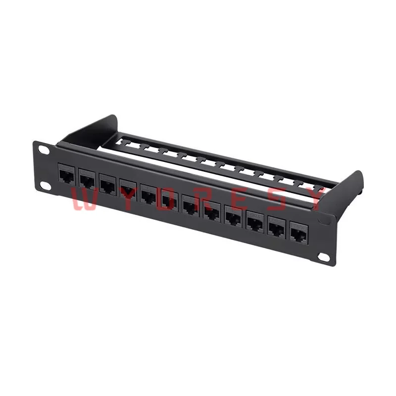 Cold Rolled Steel Network Patch Panel for 10 Inch Cabinet 12 Port Design Equipped With Rear Cable Manager Sort Patch Cables Effi