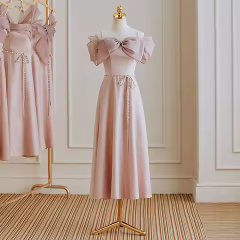 Bridesmaid Dress2026new Satin Senior Sense Sisters Group Evening Dress Can Be Custom-made with One-piece Dress At Ordinary Times