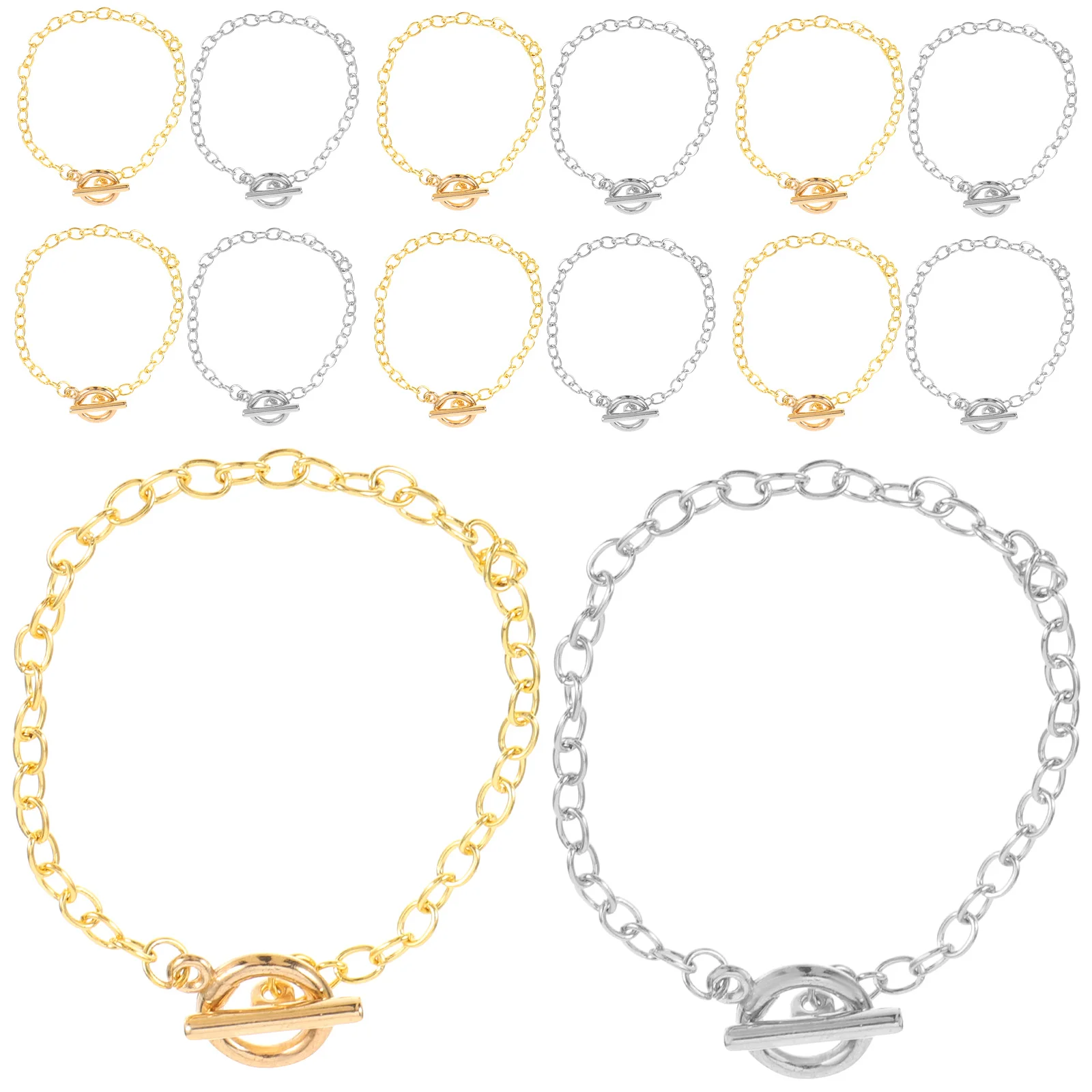 

40 pcs Handmade Bracelet Accessories Metal Diy Bracelet Chains With Clasp Jewelry Making Sturdy Durable Chain Link Easy Diy For