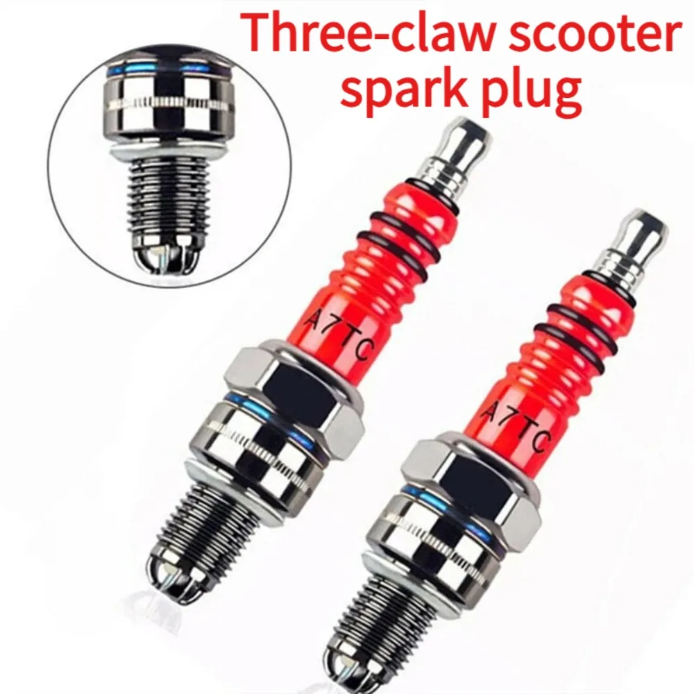 1pcs Motorcycle Fire Plug Accessories for Scooters 110 125 A7TC D8TC Three-Pole Three-Claw Spark Plugs
