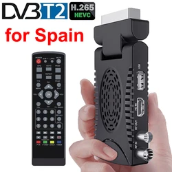 Receptor de televisión Digital terrestre HD con WiFi integrado, decodificador Mini DVB-T2 Scart con H.265, TDT, HEVC 265, 1080p, EPG, DVB-T2