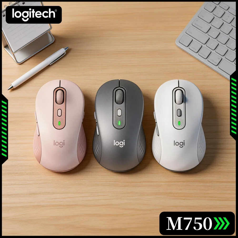 M750 Logitech Work Station Mouse Multi Device Pairing Anti Sweat Grips Stable Transmission For Home Office