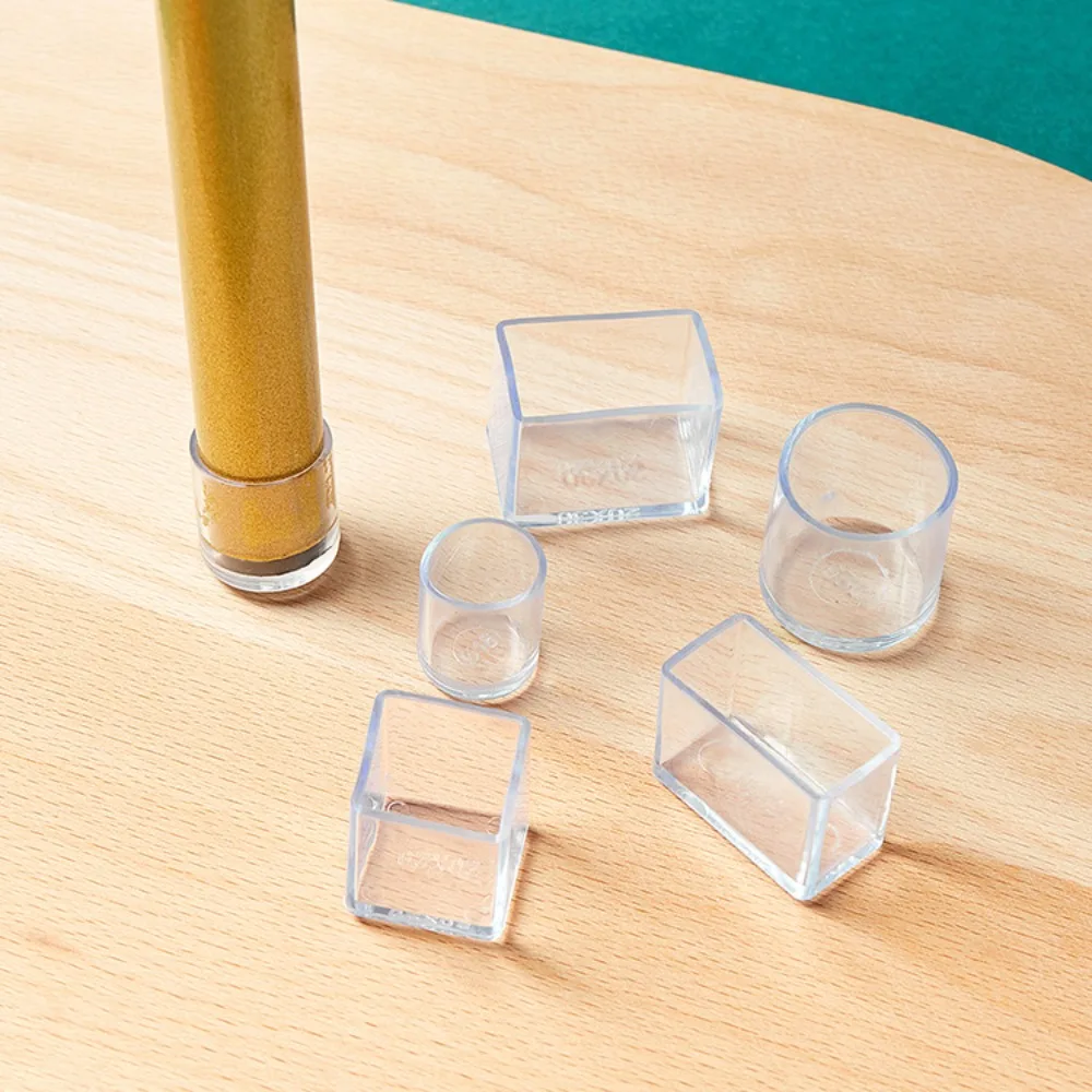 

4Pcs/Set New PVC Chair Leg Caps Silent and Wear Resistant Anti-slip Furniture Feet Round Square Floor Protectors