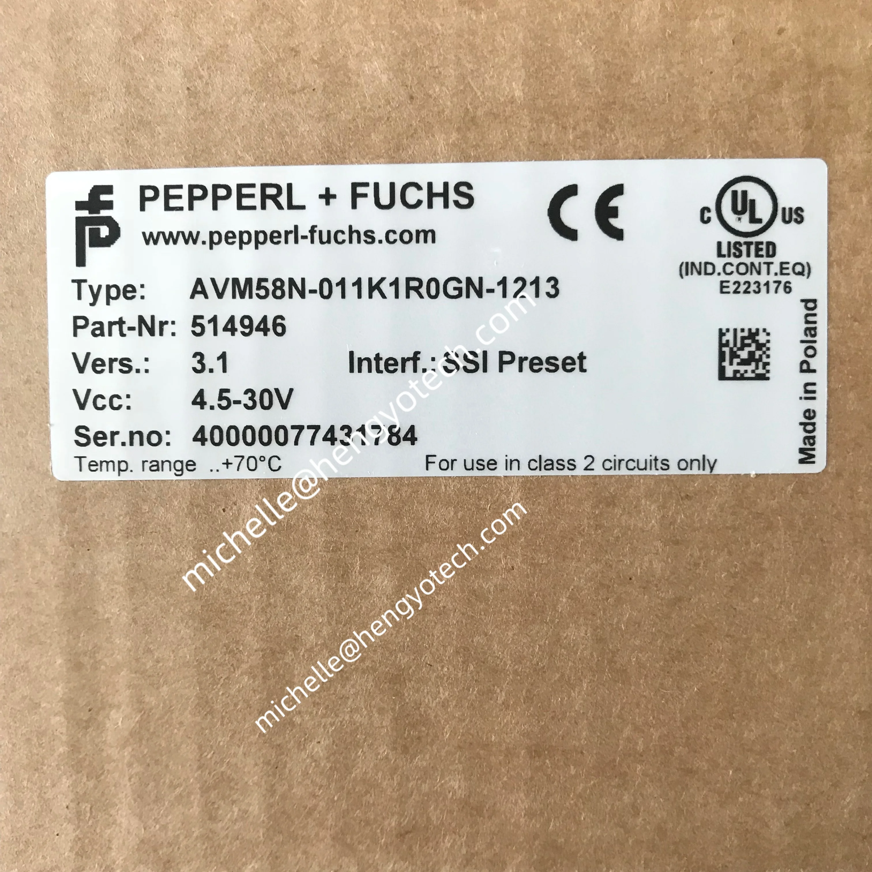 

PEPPERL+FUCHS Multiturn Absolute Encoder AVM58-0 AVM58N-011K1R0GN-1213