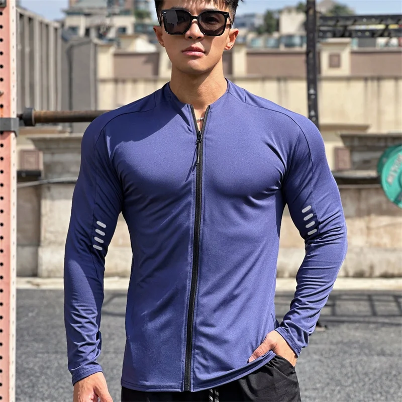 spring autumn Jacket Men Fitness Sportswear Gym Training long sleeve Sweatshirt Jogging Male coat Cardigan zipper running Jacket