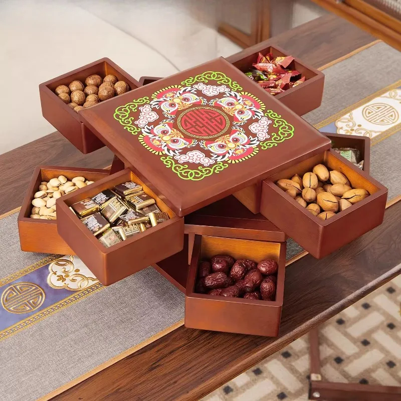 nut snack Chinese living room candy storage rotating mechanism, light luxury high-end household